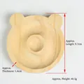 Bear-shaped wooden jewelry tray with natural wood grain, sized 9.7cm for DIY craft storage - Bear Shaped Wooden Bracelet Tray - 5 Pcs