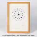 Handgefertigter Mandala-Rahmen mit Lapislazuli, Aquamarin und Rosenquarz-Kristallen - Dekompression & Entspannung Gitter