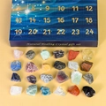 Healing crystal set with 24 natural raw stones in a blue 24-day countdown gift box - Raw Stone Blind Box