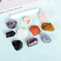 Natural zodiac healing crystal stones set with raw amethyst and quartz on blue surface - Stones And Selenite Collection