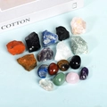 Natural 12 zodiac crystal gift set with polished stones and raw mineral gemstones - Ore And Polished Pebble Collection