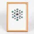 Kristall-Energiegitter mit Amethyst und Aventurin im Holzrahmen Dekor - Amethyst Kristall Gitter