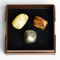 Natural 12 zodiac crystal stones set in a premium leather gift box with polished finish - Tumbled Stones Collection Box Eight