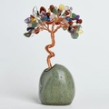 Mini árbol de cristal colorido con alambre de cobre y base de piedra natural - Estilo Con Base de Cerámica / Cristal arcoíris