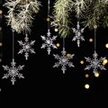 Transparent acrylic snowflake ornaments hanging on pine tree branches for Christmas decor - Snowflake Pendant Style B / Set of 6 / Clear