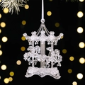 Colgante de carrusel de acrílico transparente para árbol de Navidad con cordón blanco - Colgante de Carrusel Transparente