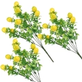 Three artificial lemon branches with realistic yellow fruit and green leaves on white background - Multi Branch Combo Style