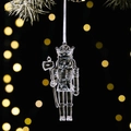 Adorno de Navidad de acrílico transparente de soldado cascanueces con fondo festivo - Colgante de Cascanueces Transparente