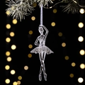 Elegante bailarina de ballet de acrílico transparente colgada en un árbol de Navidad - Bailarina Giratoria Transparente
