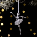Adorno de bailarina de acrílico transparente con cinta para árbol de Navidad - Bailarina Danzante Transparente