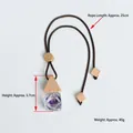 Triangle crystal car perfume pendant with wooden lid and purple amethyst stones - Prism Bottle - Shangri-La (Amethyst)
