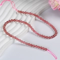 Perle tonde in quarzo fragola naturale da 6mm traslucido per la creazione di gioielli - Quarzo Fragola Premium