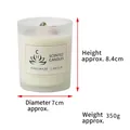 Frosted glass jar scented soy candle with green crystals, size 8.4x7cm, 350g weight - Seven Color Crystals Style