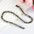 Filo di perle rotonde in labradorite naturale da 6 mm grigio-verde per creazione gioielli - Labradorite