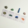 Chakra Steine Set mit Pyrit, Aventurin, Lapislazuli und Sonnenstein inklusive Infokarten - Erfolg-Zufriedenheit Thema