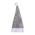 Kleine grijze vilten kerstmuts met witte pompon voor decoratie van flessen - Grijze Mini Pompon Muts
