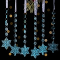 Set of 6 transparent blue snowflake pendants made of acrylic for Christmas tree decor - 6pcs Set / Blue Style A