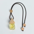 Triangle crystal car perfume pendant with wooden lid and yellow essential oil - Prism Bottle - Freesia (Citrine)