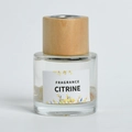 Flacon de parfum de voiture en verre cylindrique avec citrines et bouchon bois - Bouteille Cylindrique - Freesia (Citrine)