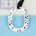 Oval gypsum aroma stone pendant with purple amethyst crystals and black silk cord - Lavender (Amethyst)