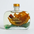 Flacon d'aromathérapie cristal avec orange, cannelle et pierres bleues - Bouteille Plate - Jasmin (Aventurine)