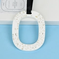 Handmade white plaster aroma diffuser with transparent quartz stones and black ribbon hanger - Lemon (Clear Quartz)