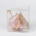 Natural raw pink rose quartz specimen in transparent gift box with twine tag - Rose Quartz - Transparent Box / Chinese Version