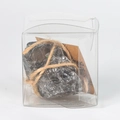 Natural black tourmaline crystal specimen in a transparent box with rope wrap - Smoky Quartz - Transparent Box / Chinese Version