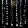Hanging acrylic icicle ornaments with octagonal beads and teardrop crystals for Christmas - Clear Waterdrop (Style B) / Set of 6