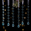 Light blue acrylic crystal pendant set with octagon beads for Christmas tree decoration - Blue Curved Waterdrop (Style C) / Set of 6