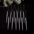 Set of 12 transparent acrylic icicle ornaments with spiral design for Christmas decor - 5-inch Flowing Ice Bar Pendant 12pcs