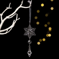Sparkling acrylic snowflake pendant with icicle drop for festive winter home decor - Clear