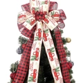 Lazo para árbol de Navidad con diseño de camión vintage y cinta de cuadros rojo y negro - Estilo de Cuadros Rojos y Negros + Cinta de Camión