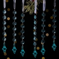 Light blue acrylic Christmas icicle pendants set of 6 with crystal beads - Blue Long Icicle (Style G) / Set of 6