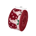 Nastro natalizio da 5 cm con gnomi e fiocchi di neve per decorazioni per alberi - Rosso