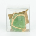 Campione di cristallo verde naturale in scatola trasparente con corda di canapa - Fluorite Verde - Scatola Trasparente