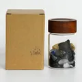 Natural crystal and herbal five elements set in glass jar with wooden lid and kraft box - Water Element Wishing Bottle