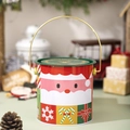Secchiello regalo di Natale rosso con Babbo Natale e coperchio Merry Christmas - Stile Misto Babbo Natale Rosso (A)