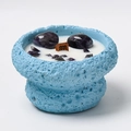 Aquarius zodiac scented candle with amethyst crystals in a blue rock texture jar - Aquarius