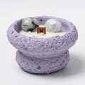 Pisces zodiac scented candle in purple stone texture jar with crystals and wood wick - Pisces