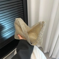 Funkelnde Strass-Hobotasche mit Goldnetz und Metall-Pailletten für Luxus-Look - Gold