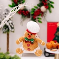 Addobbo natalizio in maglia a forma di omino di pan di zenzero con cappello da chef - Omino Pan di Zenzero Maschio (Cappello da Chef)