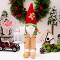 Weihnachtswichtel Plüschpuppe mit Lebkuchenhut und leuchtender Strickweste Deko - Lebkuchenmann Roter Stil Männlicher Gnom