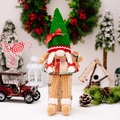 Weihnachtswichtel in grünem Hut und Karorock mit kleinem Lebkuchenmann-Anhänger - Lebkuchenmann Mit Licht Beinanhänger Als Dekoration Für Frauen