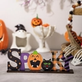 Letrero de madera Spooky con calabaza y gato para decoración de Halloween - Estilo Spooky