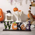 Adorno de mesa de madera Wicked para Halloween con motivos festivos y base rectangular - Estilo Wicked