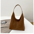 Große Shopper-Tasche mit braunem Leopardenmuster aus weichem Kunstleder im Hobo-Stil - Braun
