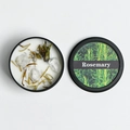 Rosemary scented soy candle in black jar with dried herbs and crystal stones - Rosemary