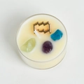 Aquarius crystal aromatherapy candle with white soy wax and colorful gemstones - Aquarius