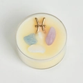 Pisces zodiac scented soy candle with natural raw stones in clear glass jar - Pisces